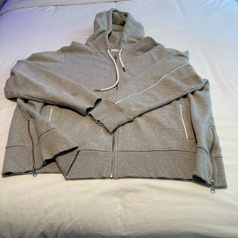 Zella, French terry, gray, hooded sweatshirt.